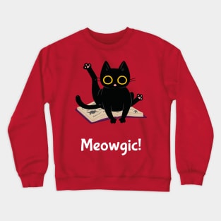 Cute cat doing magic Crewneck Sweatshirt